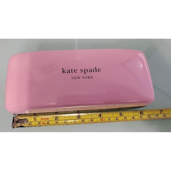 Kate Spade New York Pink/Green CLAMSHELL Sunglass Case+Cleaning Cloth - Picture 5 of 8